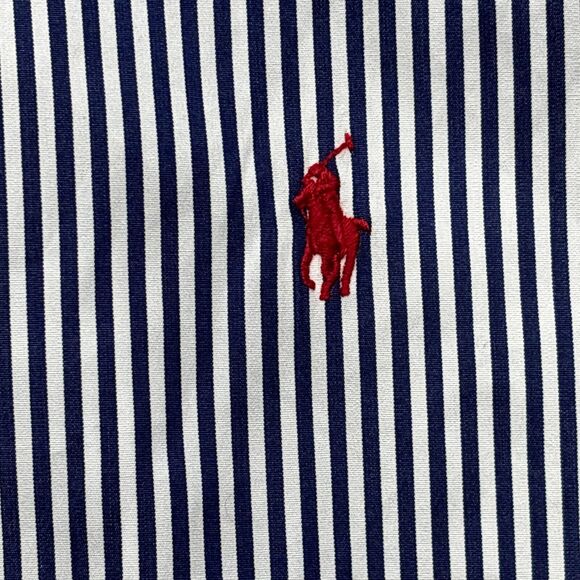 Ralph Lauren Shirt Mens 3XLT Blue Striped Long Sleeve Oversized - Picture 4 of 11